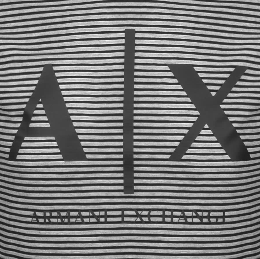 Alternative Image for ProductArmani Exchange Striped Crew Neck Logo T Shirt Bla3